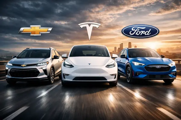 Chevrolet vs Tesla and Ford U.S. Auto Race